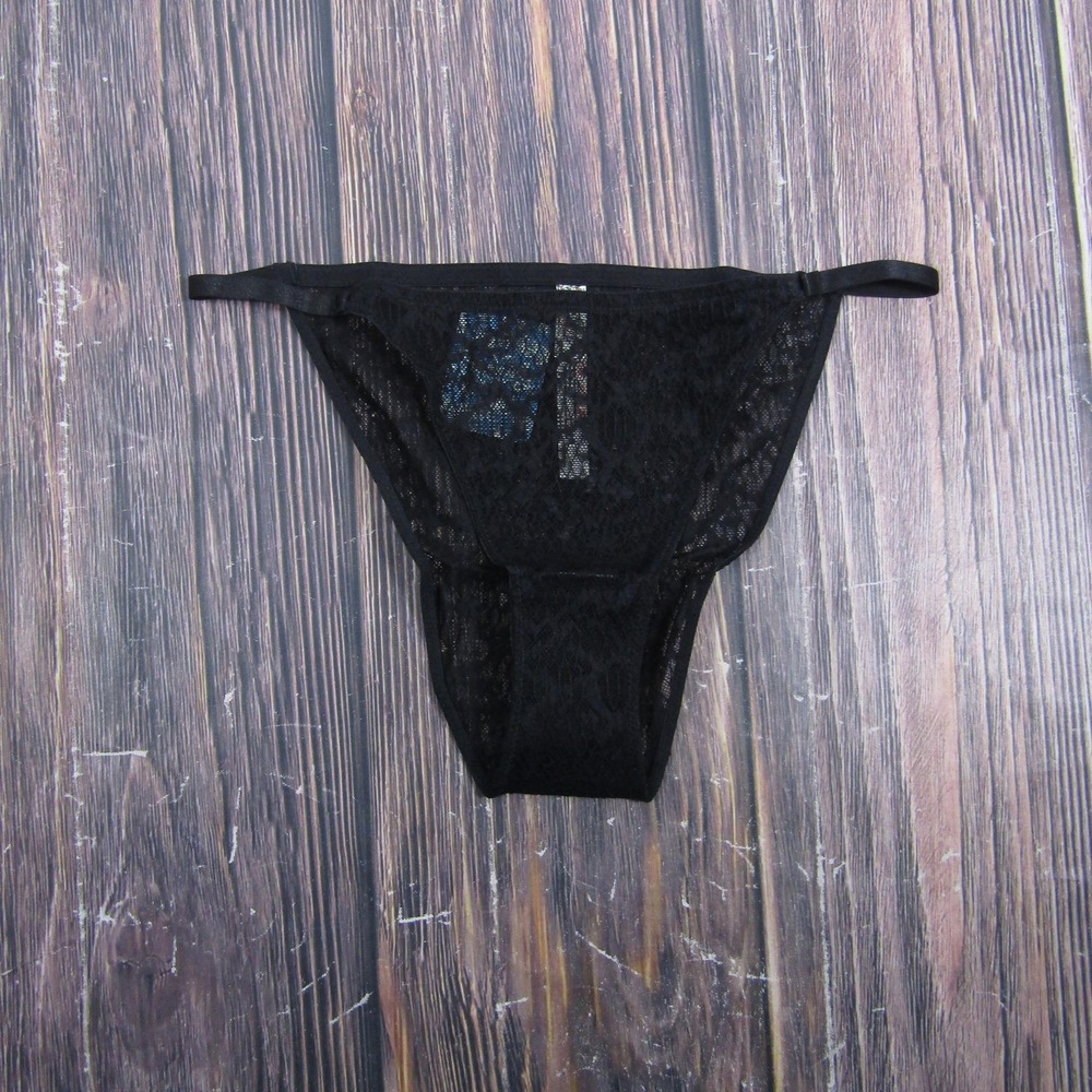 Free People‎ NEW Tameeka Lace Thong Undies Black Sheer Size XS OB1151771